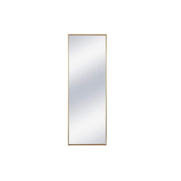 Unbranded 13.8 in. W x 48 in. H Rectangular Aluminum Framed Wall Bathroom Vanity Mirror in Gold