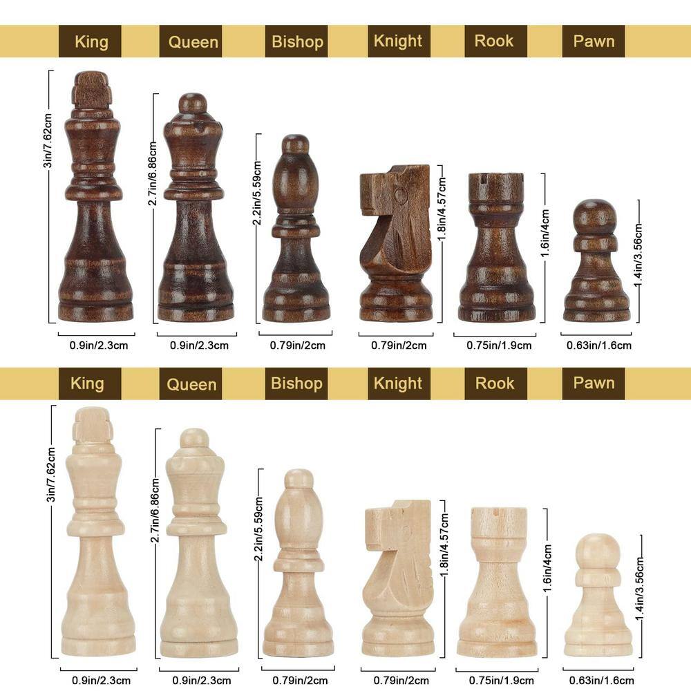 15 in. Walnut and Maple Magnetic Folding Travel Chess Set