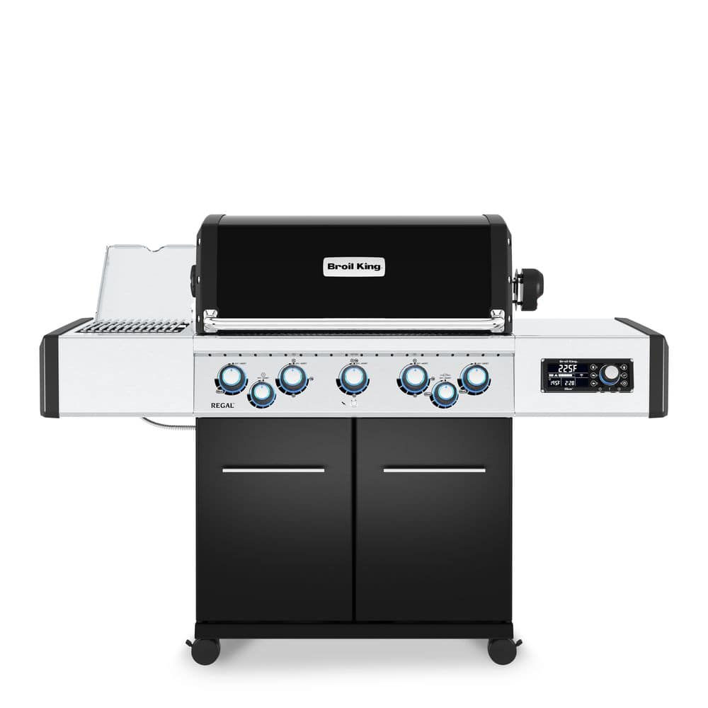 Regal Q 590 Pro IR 5-Burner Natural Gas Grill in Stainless Steel with Side Burner and Rear Rotisserie Burner