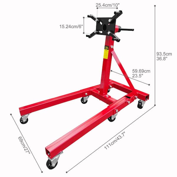 Engine Stand 2000 lbs (1 Ton) Heavy Duty Rotating Motor Stand with 360° Adjustable Head and 6 Wheels Foldable Frame