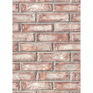 Appleton Maroon Faux Weathered Brick Vinyl Strippable Roll (Covers 60.8 sq. ft.)