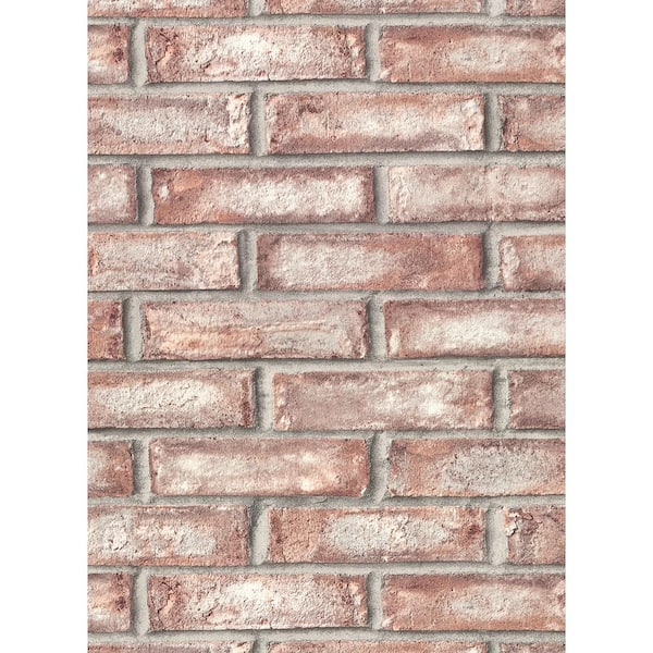 Appleton Maroon Faux Weathered Brick Maroon Wallpaper Sample