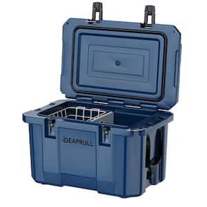 Denjol Dark Blue 30 qt. Portable Chest Cooler with Lid Lock Handle