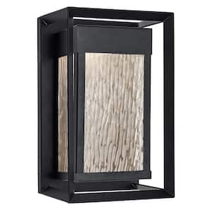 Hartbrook Matte Black Outdoor LED Wall Light with Clear Glass for Porch Entryway Patio