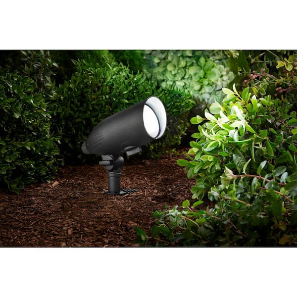 640/1130 Lumens Black Hardwired Low Voltage LED Adjustable Light Color Outdoor Spotlight or Flood Light with Clear Lens