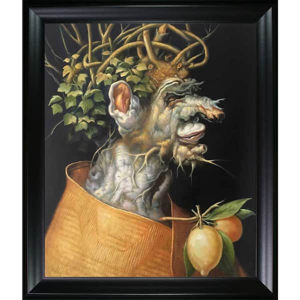 LA PASTICHE Winter - GA by Giuseppe Arcimboldo Black Matte Framed Abstract Oil Painting Art Print 25 in. x 29 in.