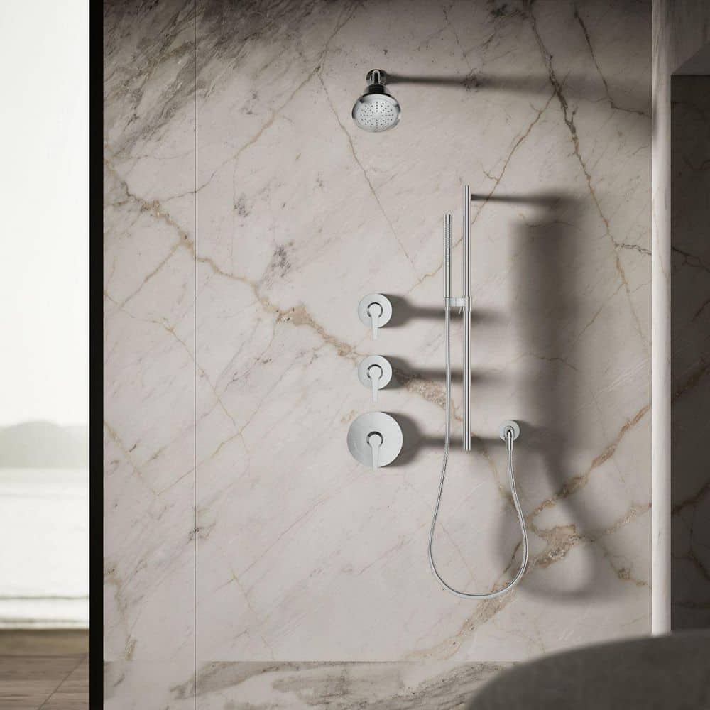 Polished Chrome Wall Mounted Rain Showerhead with Filter