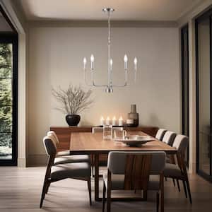 Tennyson 5-Light Brushed Nickel Candle Chandelier