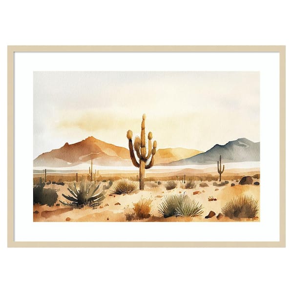 Amanti Art Through the Desert II by Andrea Haase 41 in. W x 30 in. H. Wood Framed Wall Art Print Framed in Brown