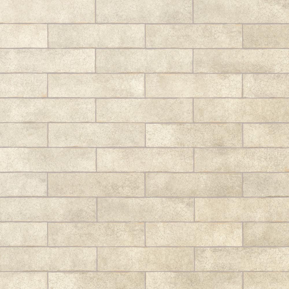 Crackle Cream 2-7/8 in. x 11-7/8 in. Ceramic Wall Take Home Tile Sample price history on PriceWatchPro