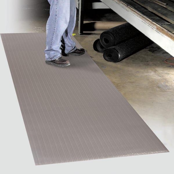 SCS Gray Rubber ESD / Anti-Static Runner - 40 ft Length - 2.5 ft Wide - 0.065 Thick - Snap Fasteners 8820