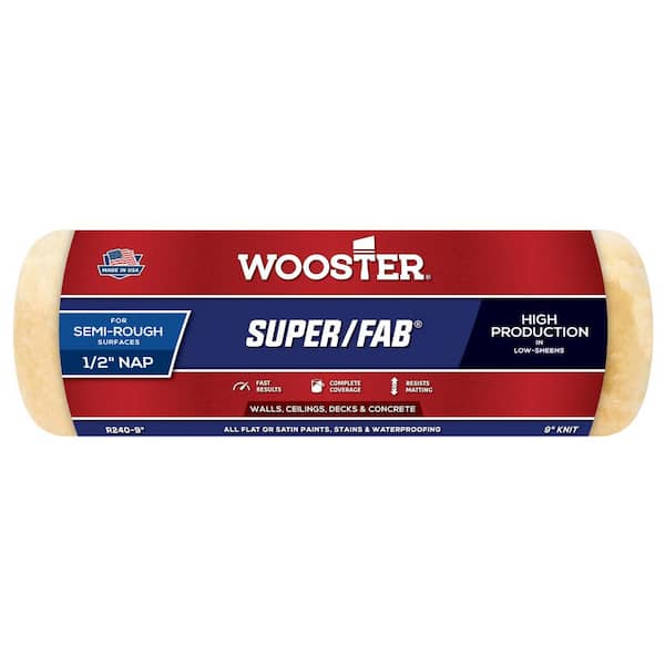 Wooster 9 in. x 1/2 in. Super/Fab High-Density Knit Roller Cover 0HR2200090 - The Home Depot