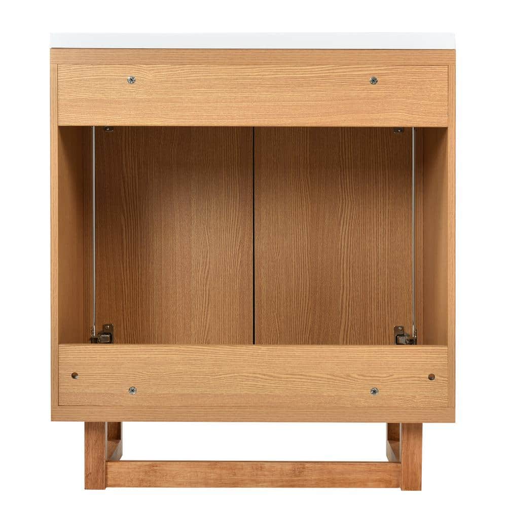 30 in. W x 18.1 in. D x 35.1 in. H Freestanding Bath Vanity in Natural Wood