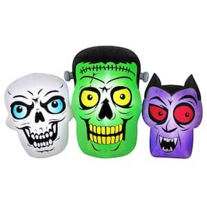 42 in. H x 23 in. W x 72 in. L Halloween Airflowz Inflatable Monster Trio