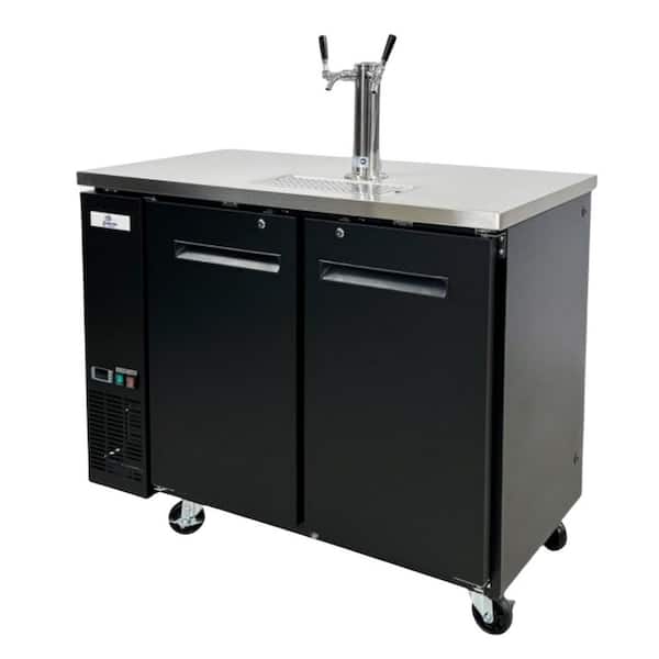 Dual Tap Two 1/2 Barrel Keg Dispenser kegerator with Single Tower