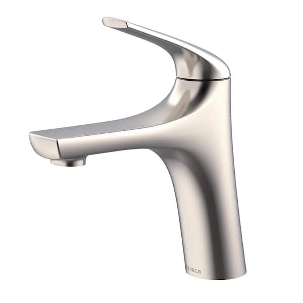 Gerber Lemora 1-Handle Deck Mount Bathroom Faucet with Metal Touch-Down Drain in Brushed Nickel