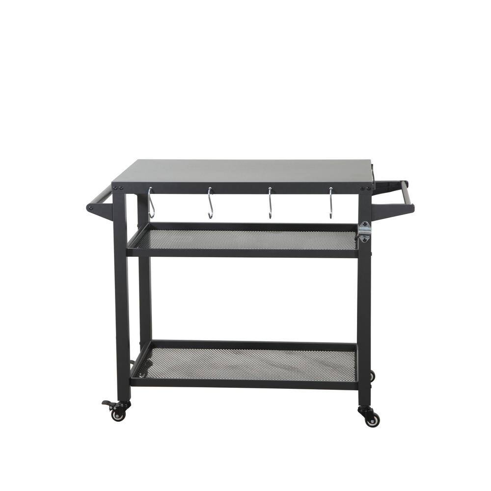 3-Tier Stainless Steel Outdoor Grill Table on Wheels, Outdoor BBQ Grill Cart w/ Mesh Shelf and Propane Tank Hook, Silver price history on PriceWatchPro