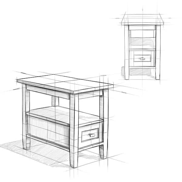 Humla Side Table with Storage | Sketch | CHANINTR