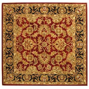 SAFAVIEH Heritage Black/Red 4 ft. x 4 ft. Square Border Area Rug HG953A-4SQ