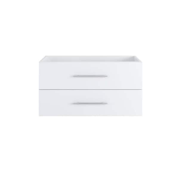 VOLPA USA AMERICAN CRAFTED VANITIES Napa 36 in. W x 22 in. D x 21 in. H Single Sink Bath Vanity Cabinet without Top in White, Wall Mounted