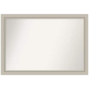 Romano Silver Narrow 39.75 in. x 27.75 in. Non-Beveled Classic Rectangle Wood Framed Wall Mirror in Silver
