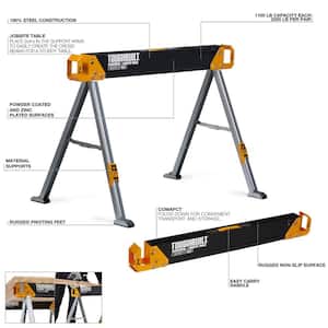 41.54 in. W x 28.8 in. H C550 Powder-Coat Steel Sawhorse and Jobsite Table with 1100 lb capacity