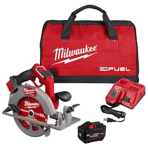 M18 FUEL 18V Lithium-Ion Brushless Cordless 7-1/4 in. Circular Saw Kit with One FORGE 12.0Ah Battery, Charger, Tool Bag