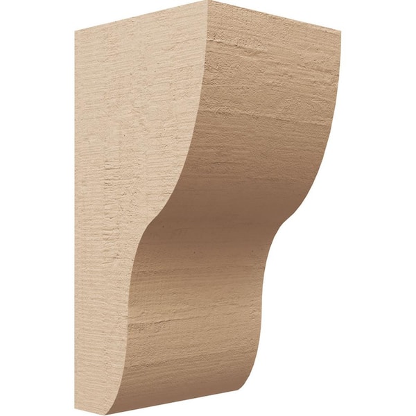 Ekena Millwork 6 in. x 6 in. x 12 in. Series 2 Wide Greensboro Rough Cedar Woodgrain Timberthane Polyurethane Corbel, Primed Tan