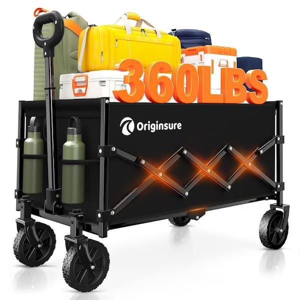 Heavy Duty Foldable Wagon Cart with 360 lbs. Capacity, Lightweight Portable Utility Cart for Outdoor Activities