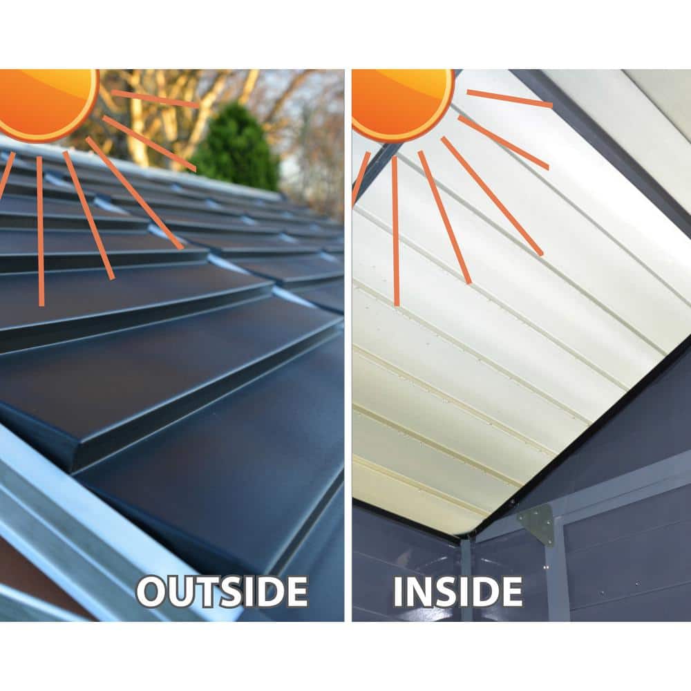 Tan Polycarbonate and Aluminum Outdoor Storage Shed