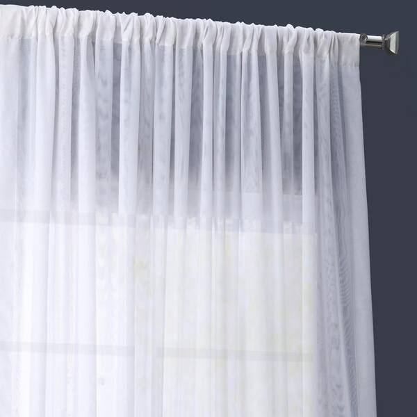 Exclusive Fabrics Furnishings White Solid Extra Wide Rod Pocket Sheer Curtain 100 In W X 84 L Shcvol1 Dldw The Home Depot Exclusive Fabrics Furnishings White