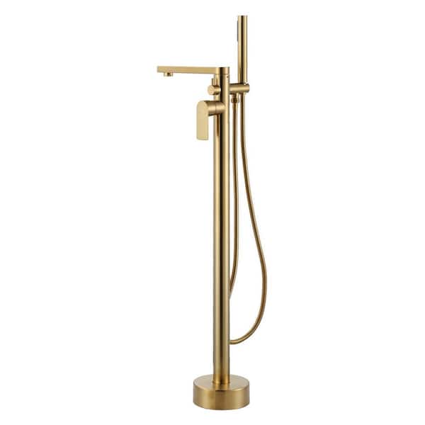 AVITAS Single-Handle Freestanding Tub Faucet with Hand Shower 1.8 GPM in. Gold