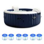 6-Person Portable Inflatable Hot Tub w/Filter Replacement Cartridges (3-Pack)