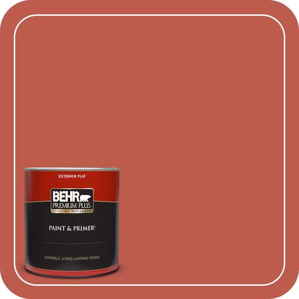 BEHR PREMIUM PLUS 1 qt. #M170-7 Tandoori Flat Exterior Paint & Primer