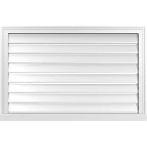 40 in. x 26 in. Vertical Surface Mount PVC Gable Vent: Functional with Brickmould Sill Frame