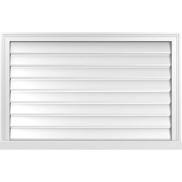 Ekena Millwork 40 in. x 26 in. Vertical Surface Mount PVC Gable Vent: Functional with Brickmould Sill Frame