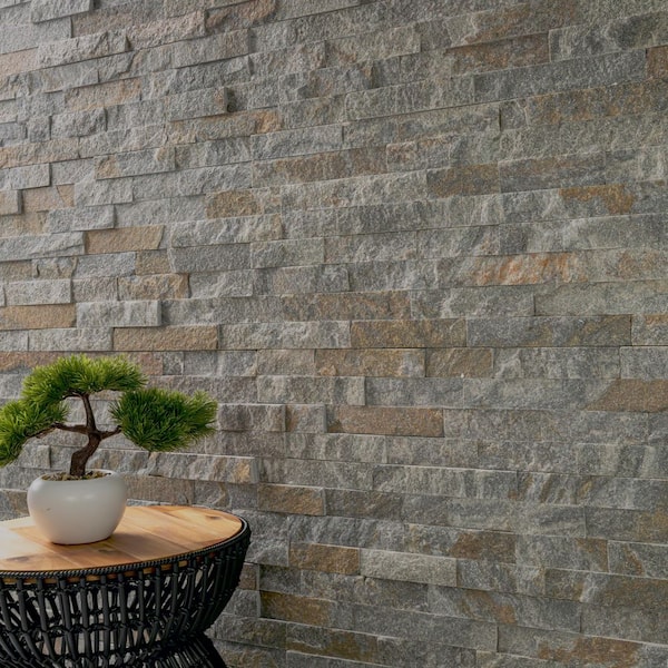 Amber Falls Ledger Panel 6 in. x 24 in. Natural Quartzite Wall Tile (6 sq. ft. /case)