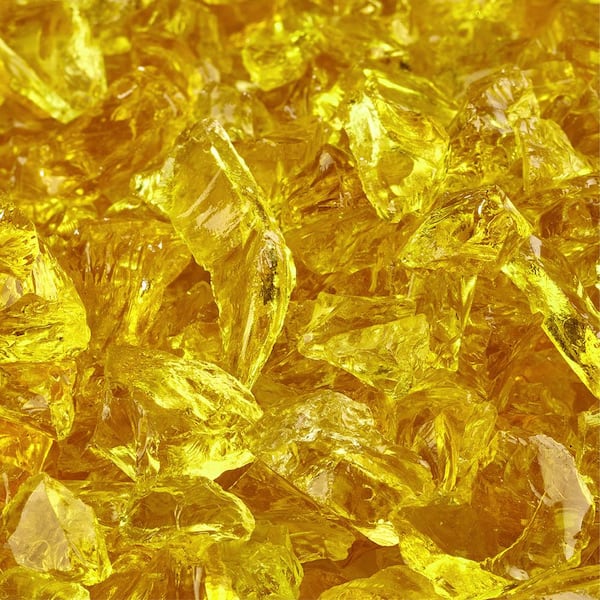 Fire Pit Essentials 10 lbs. of Sunflower Yellow 3/8 in. to 1/2 in. Crushed Fire Glass