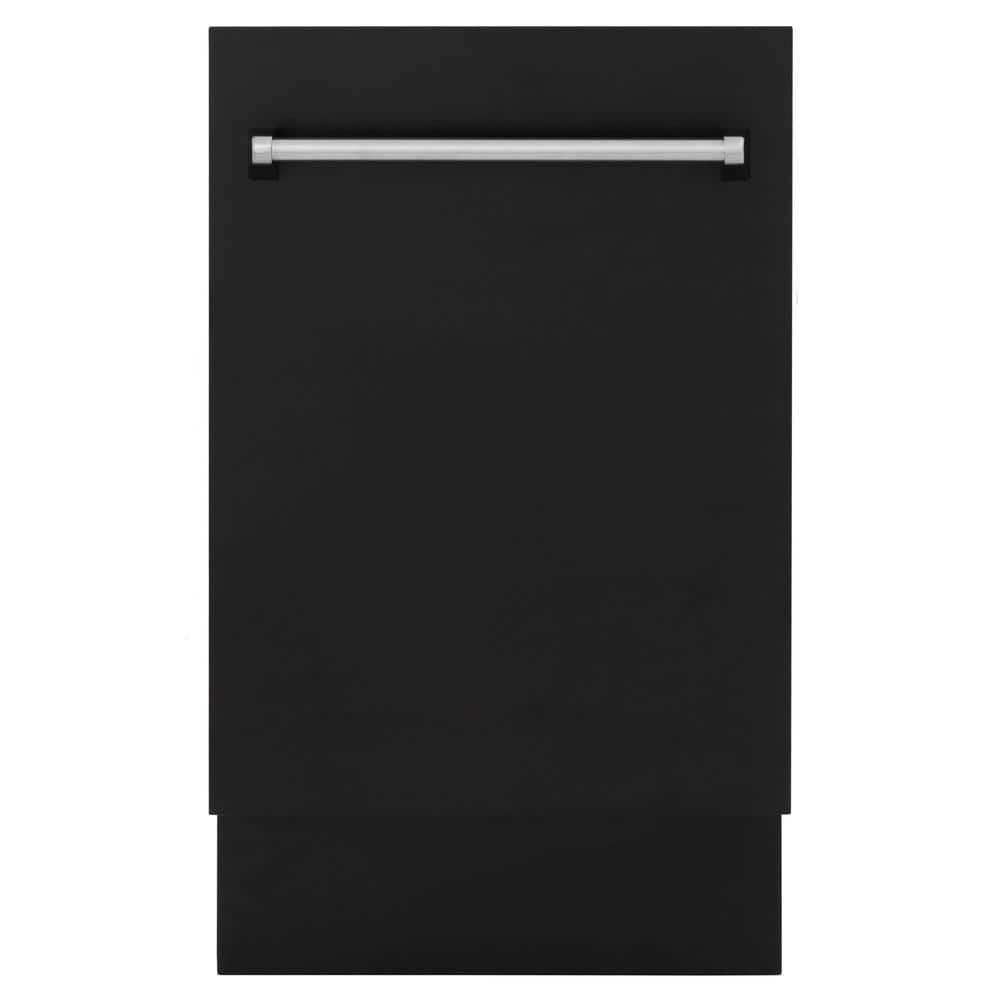 ZLINE Kitchen and Bath Tallac Series 18 in. Top Control 8-Cycle Tall Tub Dishwasher with 3rd Rack in Black Matte