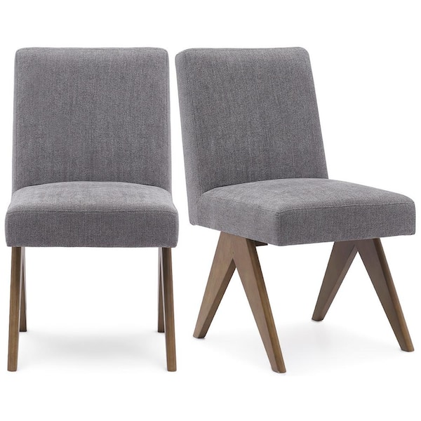 LAOTIES Mid Century Modern Dining Chair Grey (Set of 2)
