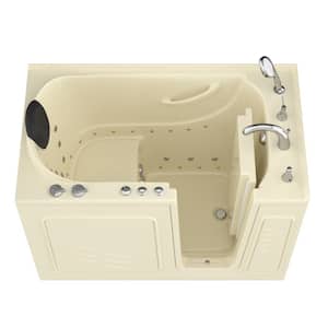 Safe Premier 53 in L x 30 in W Right Drain Walk-In Whirlpool and Air Bathtub in Biscuit