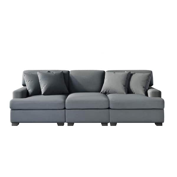 Linen Loveseat Sofa Couch with Removable Back and Seat Cushions