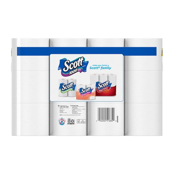 GEN Standard 1-Ply White Toilet Paper Septic Safe (1,000-Sheets/Roll, 96  Wrapped Rolls/Carton) GEN218 - The Home Depot