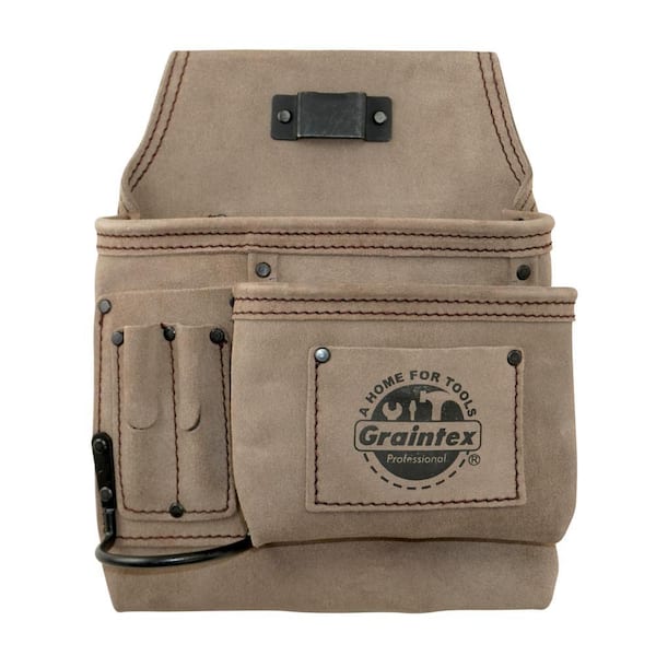5-Pocket Suede Leather Right Handed Nail and Tool Pouch