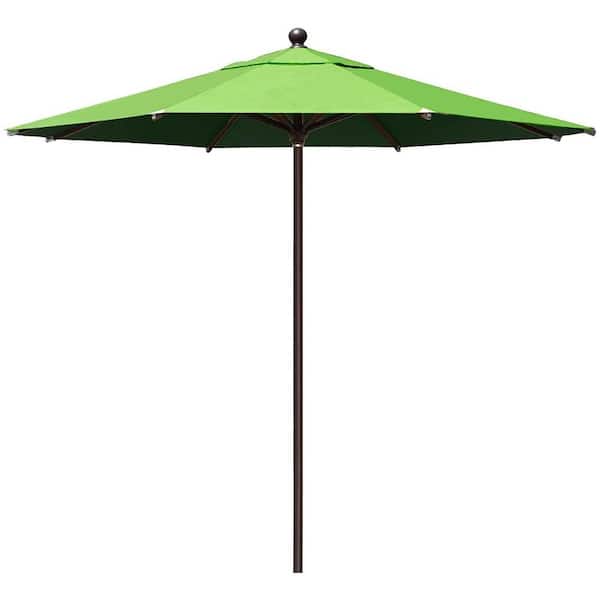 Terracemaster 9 ft. Aluminum Market Patio Umbrella with Push Button Sunbrella in Macaw Green