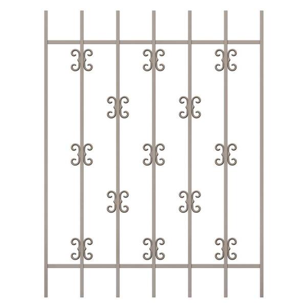 Unique Home Designs Moorish Lace 36 in. x 48 in. Tan 7-Bar Window Guard-DISCONTINUED