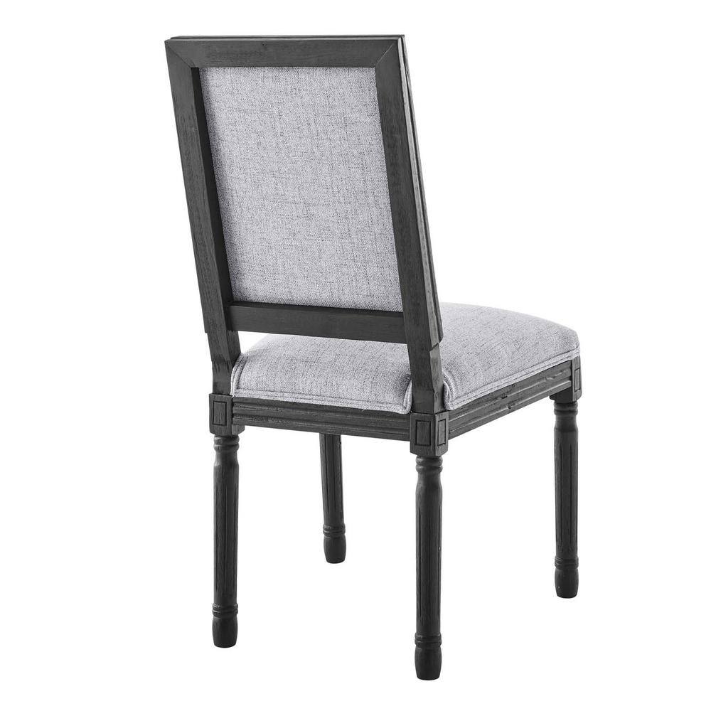Black and Light Gray Upholstered Leather Side Chair with Wood Frame