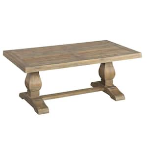 28 in. Brown Rectangle wood Top Coffee Table