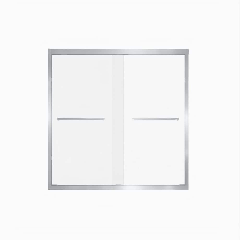 56-60 in. W x 60 in. H Double Sliding Tub Door in Brushed Nickel with 1/4 in. (6mm) Clear Tempered Glass price history on PriceWatchPro