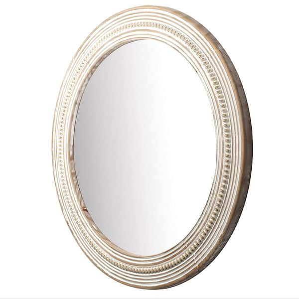 24 In W X 24 In H Rustic Round Wood Mirror TG249223 The Home Depot   Wall Mirrors Tg249223 64 600 